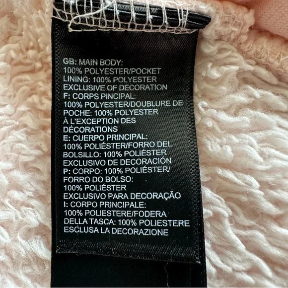 Girls Pink Fleece Hoodie Jacket L (14/16) The North Face Soft Plush - Picture 9 of 15